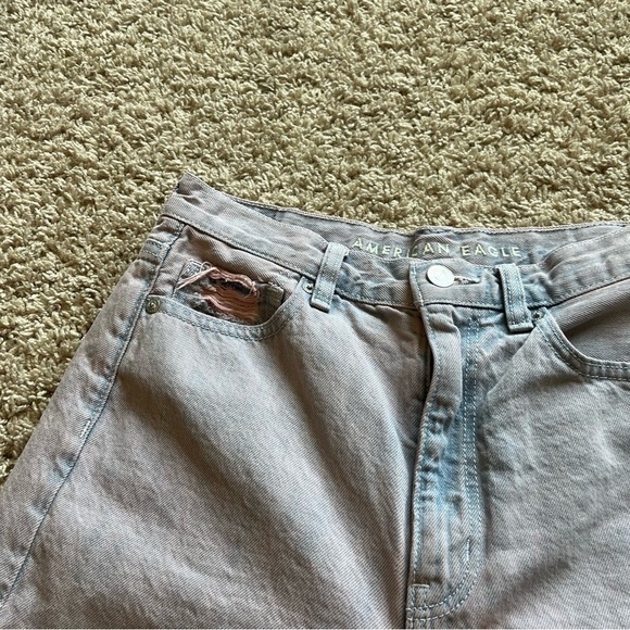 Pink American eagle mom shirt style denim jean shorts - Picture 8 of 8